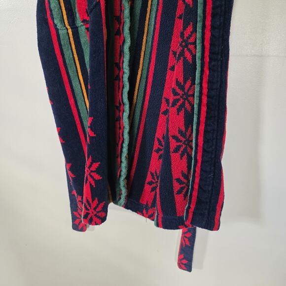 Vintage Perry Ellis Terry Cloth Robe One Size Stripe Pattern Heavy Big Lebowski - Picture 5 of 7